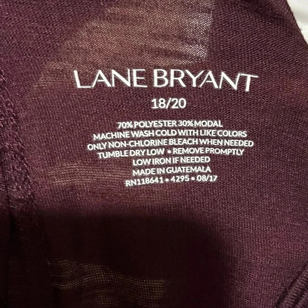 Lane Bryant plum cold shoulder long sleeve lightweight top -size 18/20 - Picture 5 of 6